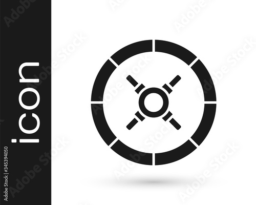 Grey Safe icon isolated on white background. The door safe a bank vault with a combination lock. Reliable Data Protection.  Vector Illustration