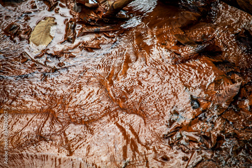 Water stream. With mud brown background.