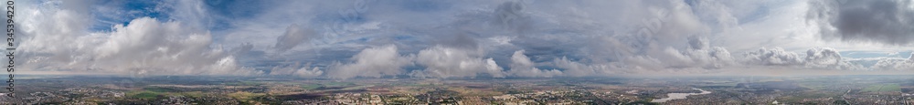 The stormy clouds on sunset Rivne.