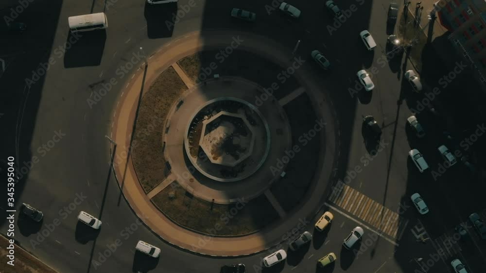 Car traffic in the city, top view Car traffic in the city, top view