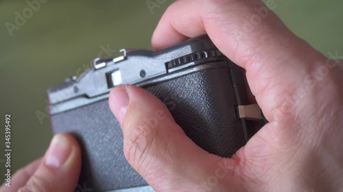 Old Vintage 35 mm Film Compact Camera Rewind And Shutter Release