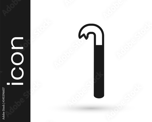 Grey Crowbar icon isolated on white background.  Vector Illustration