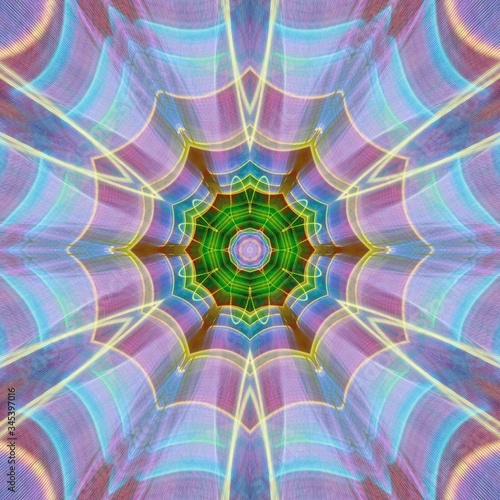 illustrazione geometrica astratta di un kaleidoscopico mandala