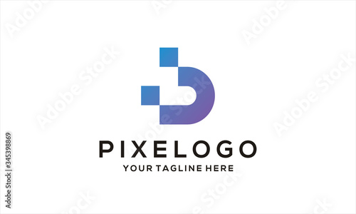 Letter B for pixel logo template