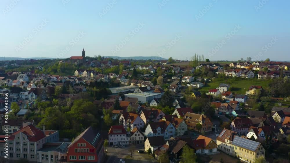 Aerial view of the city Rosengarten in Germany on a sunny spring day during the coronavirus lockdown. Aerial view of the city Rosengarten in Germany on a sunny spring day during the coronavirus lockdown.