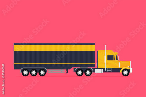 Big semi truck. Vector flat trendy illustration.