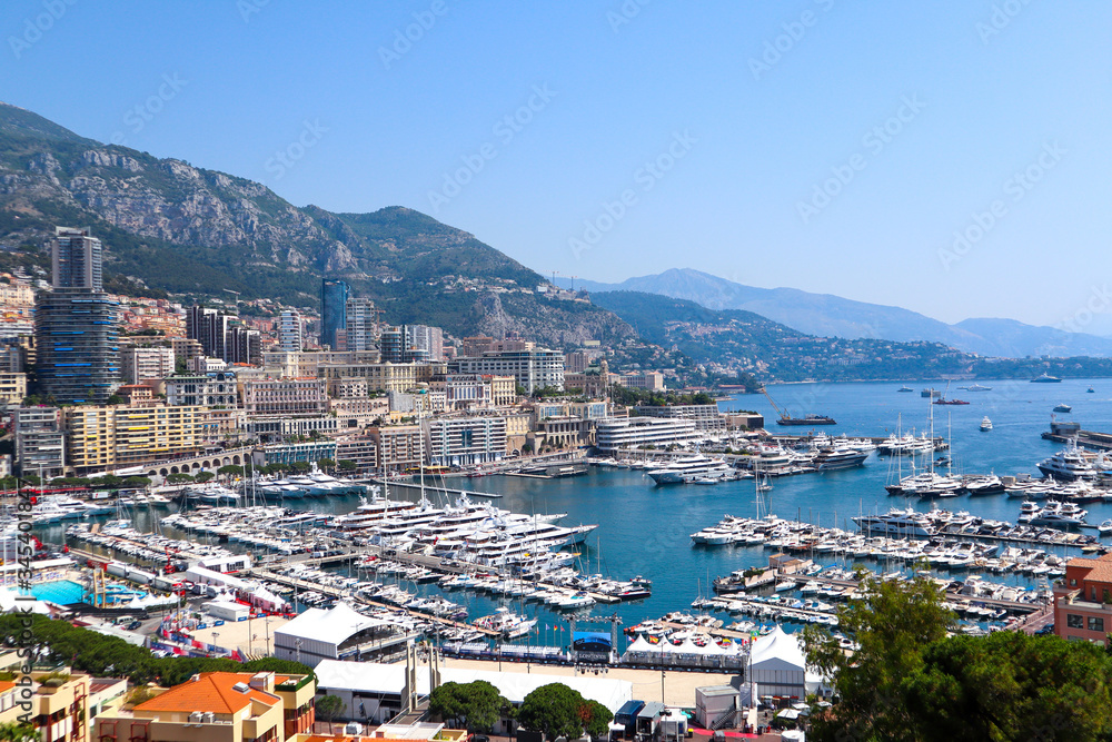 Monte Carlo. Cityscape and harbor. Principality of Monaco