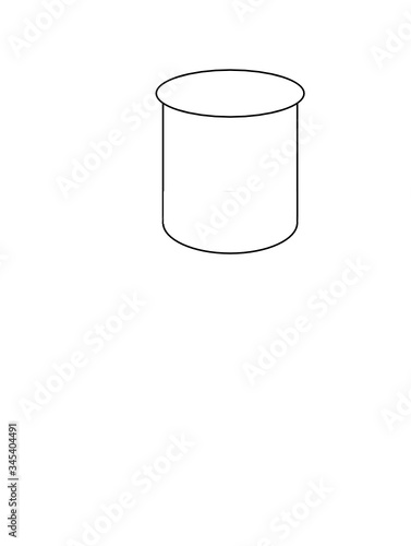 Illustration of empty glass on white