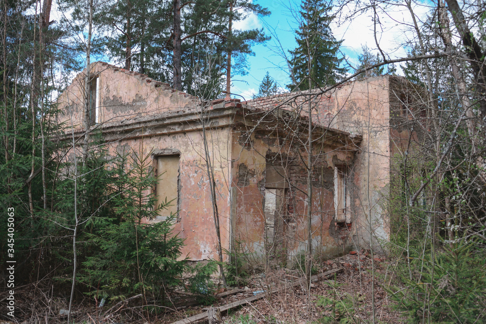 the ruins of an abandoned and dilapidated building
