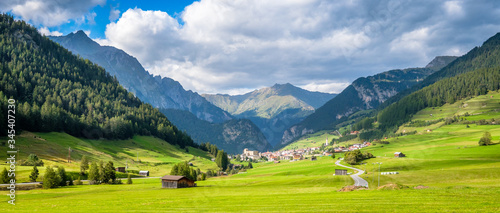 Mountains surrounding the Austrian village Nauders. Both Italy (the Italian region Alto Adige is connected by the Resia Pass) and Switzerland (the canton of Graubünden) are close
