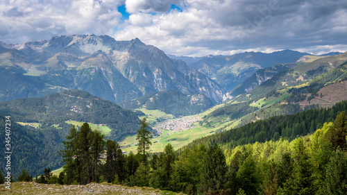 Mountains surrounding the Austrian village Nauders. Both Italy (the Italian region Alto Adige is connected by the Resia Pass) and Switzerland (the canton of Graubünden) are close