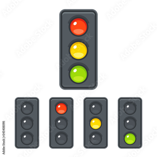 Traffic light icon set