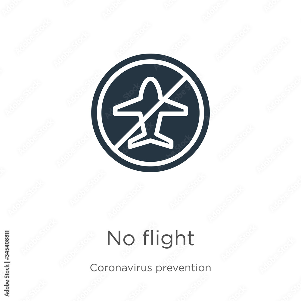 No flight icon vector. Trendy flat no flight icon from Coronavirus Prevention collection isolated on white background. Vector illustration can be used for web and mobile graphic design, logo, eps10