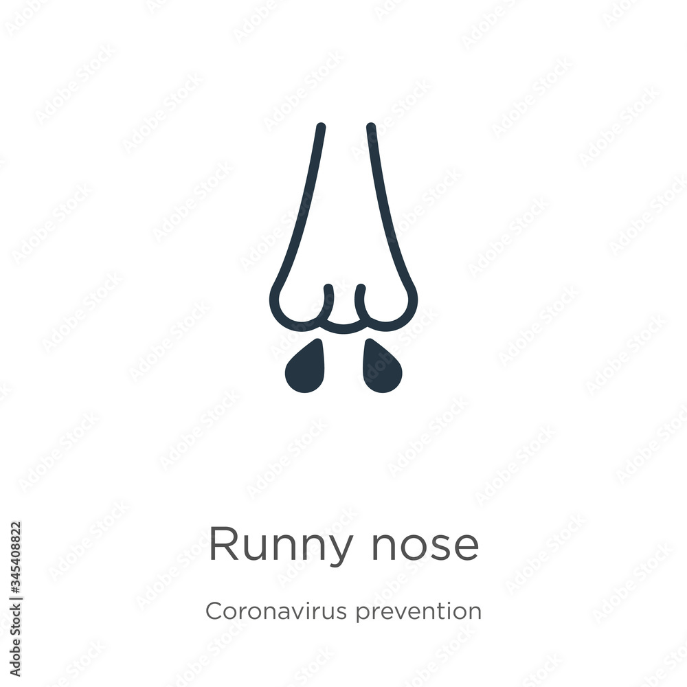 Runny nose icon vector. Trendy flat runny nose icon from Coronavirus ...