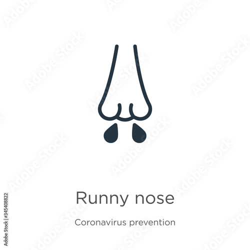 Runny nose icon vector. Trendy flat runny nose icon from Coronavirus Prevention collection isolated on white background. Vector illustration can be used for web and mobile graphic design, logo, eps10
