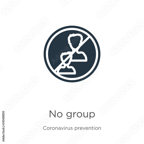 No group icon vector. Trendy flat no group icon from Coronavirus Prevention collection isolated on white background. Vector illustration can be used for web and mobile graphic design, logo, eps10