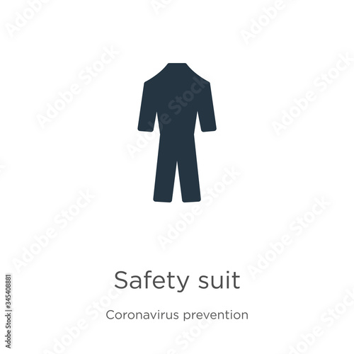 Safety suit icon vector. Trendy flat safety suit icon from Coronavirus Prevention collection isolated on white background. Vector illustration can be used for web and mobile graphic design, logo,