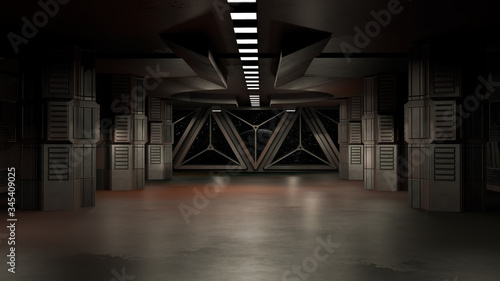 Space environment, ready for comp of your characters.3D rendering