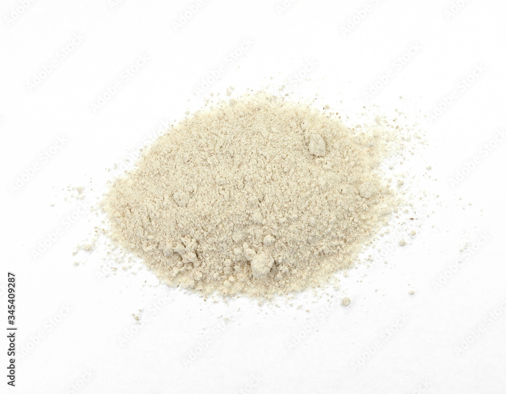 Pile of integral spelt wheat flour isolated on white background Pile of integral spelt wheat flour isolated on white background