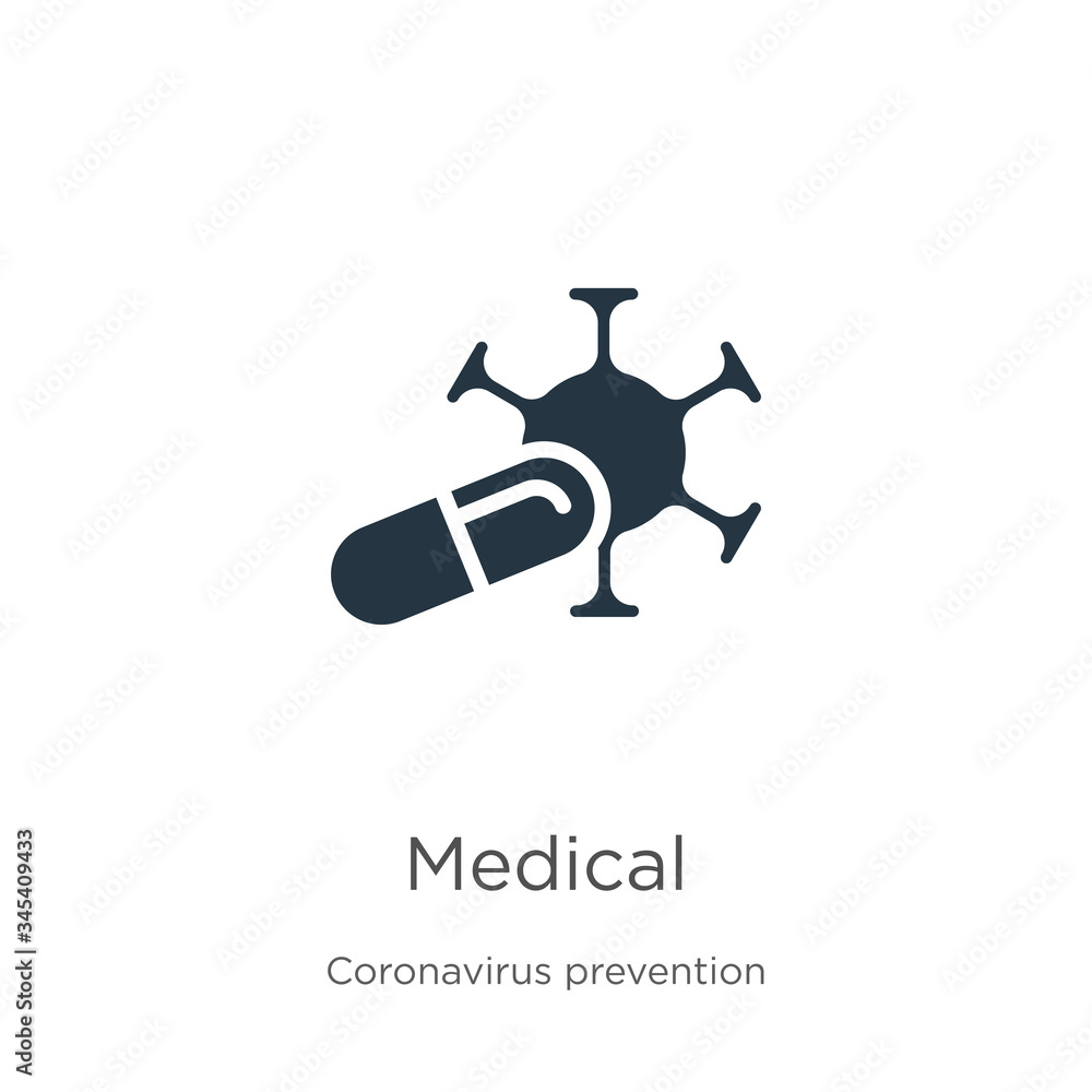 Medical icon vector. Trendy flat medical icon from Coronavirus Prevention collection isolated on white background. Vector illustration can be used for web and mobile graphic design, logo, eps10 Medical icon vector. Trendy flat medical icon from Coronavirus Prevention collection isolated on white background. Vector illustration can be used for web and mobile graphic design, logo, eps10