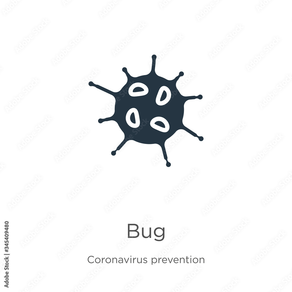 Bug icon vector. Trendy flat bug icon from Coronavirus Prevention collection isolated on white background. Vector illustration can be used for web and mobile graphic design, logo, eps10 Bug icon vector. Trendy flat bug icon from Coronavirus Prevention collection isolated on white background. Vector illustration can be used for web and mobile graphic design, logo, eps10