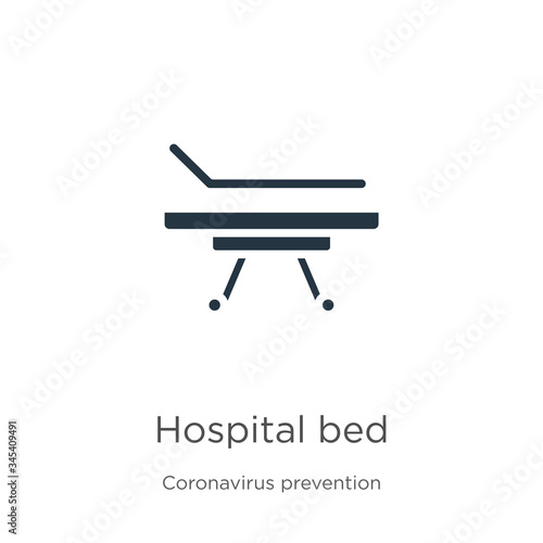 Hospital bed icon vector. Trendy flat hospital bed icon from Coronavirus Prevention collection isolated on white background. Vector illustration can be used for web and mobile graphic design, logo,