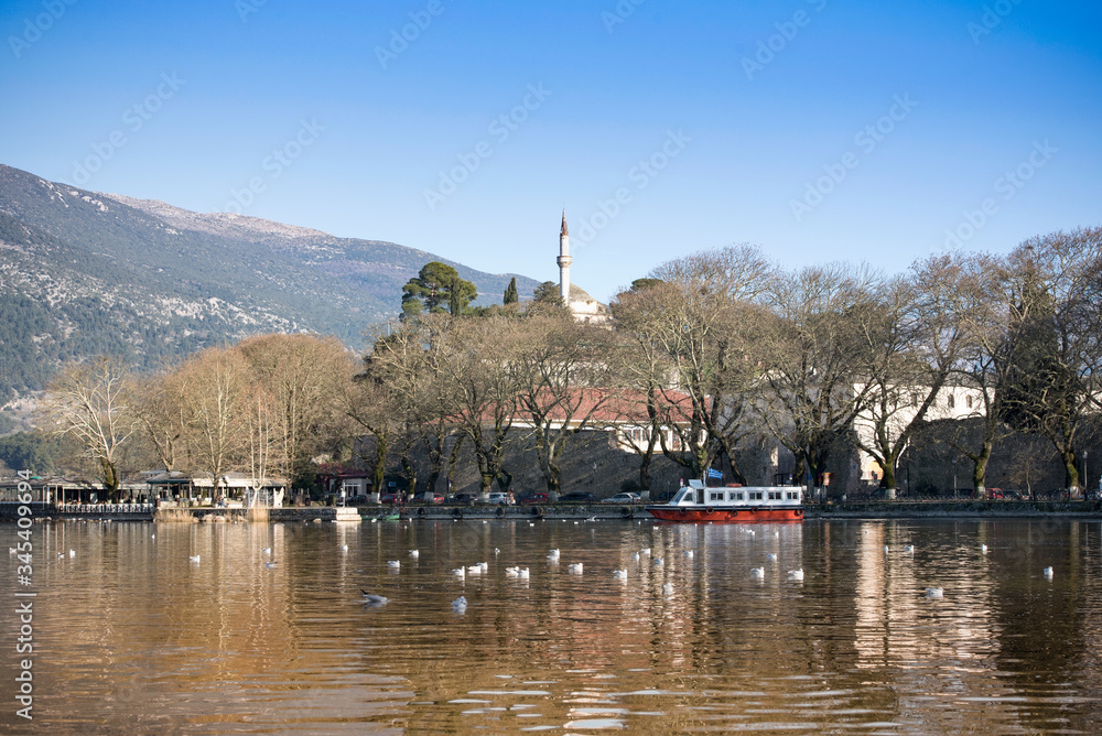 Ioannina city and the lake Pamvotis located in Epirus. Greece, Ioannina city and the lake Pamvotis located in Epirus. Greece,
