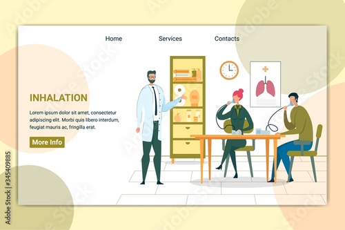 People, Medical Procedure with Inhaler Compressor.