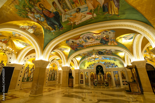 Underground crypt of orthodox Saint Sava church in Belgrade, Serbia photo