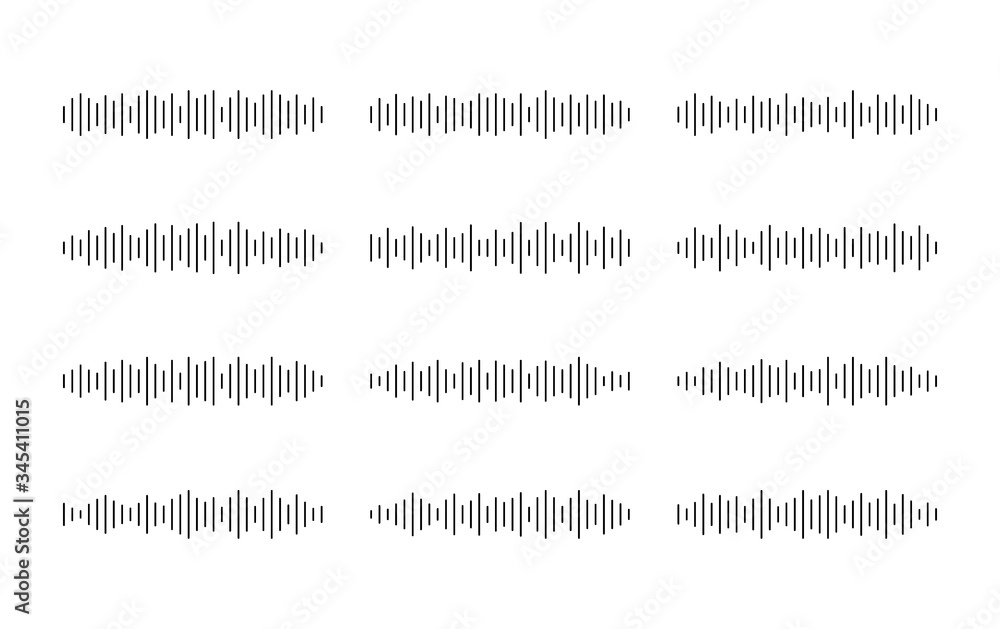 Set sound or audio wave icon. Sound wave for social media and music app. Vector graphic design Set sound or audio wave icon. Sound wave for social media and music app. Vector graphic design