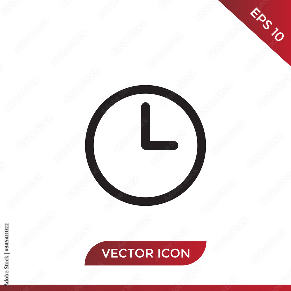 Clock vector icon, time symbol in modern design style for web site and mobile app Clock vector icon, time symbol in modern design style for web site and mobile app