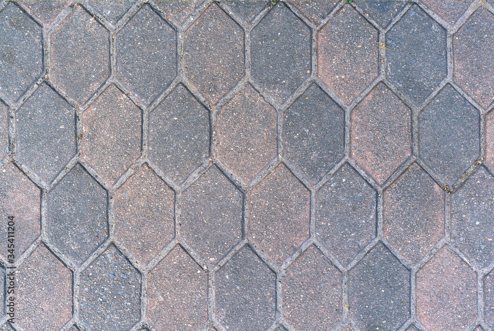 Footway street pavement background with colorful combined paving Footway street pavement background with colorful combined paving