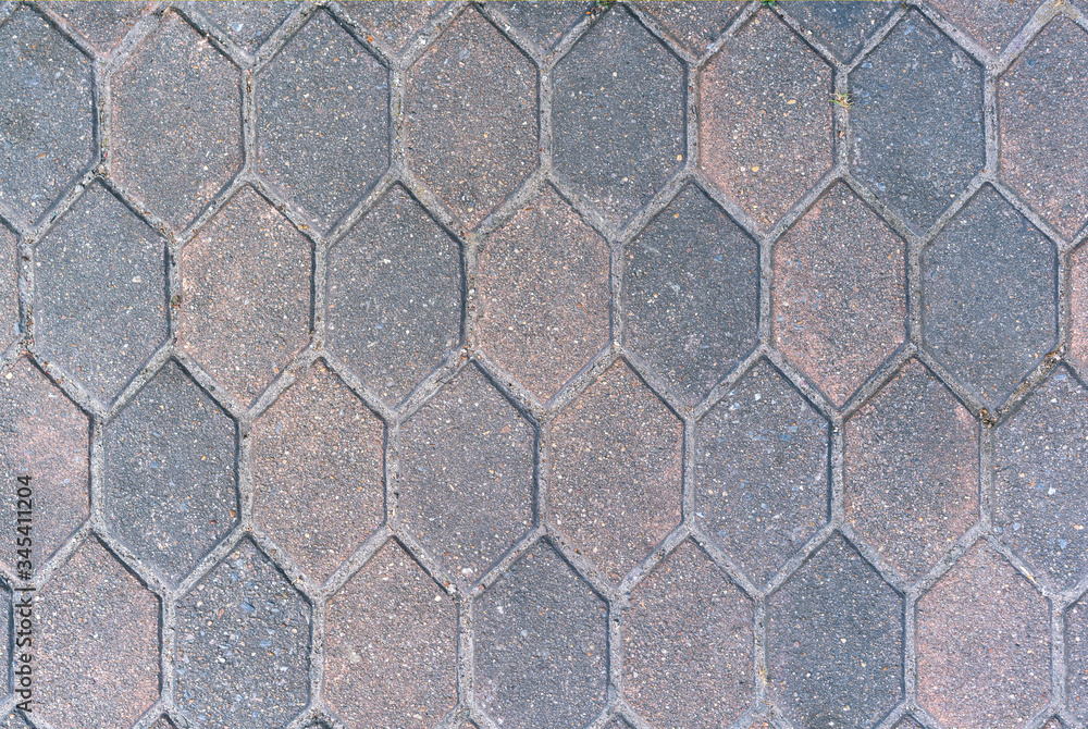 Footway street pavement background with colorful combined paving