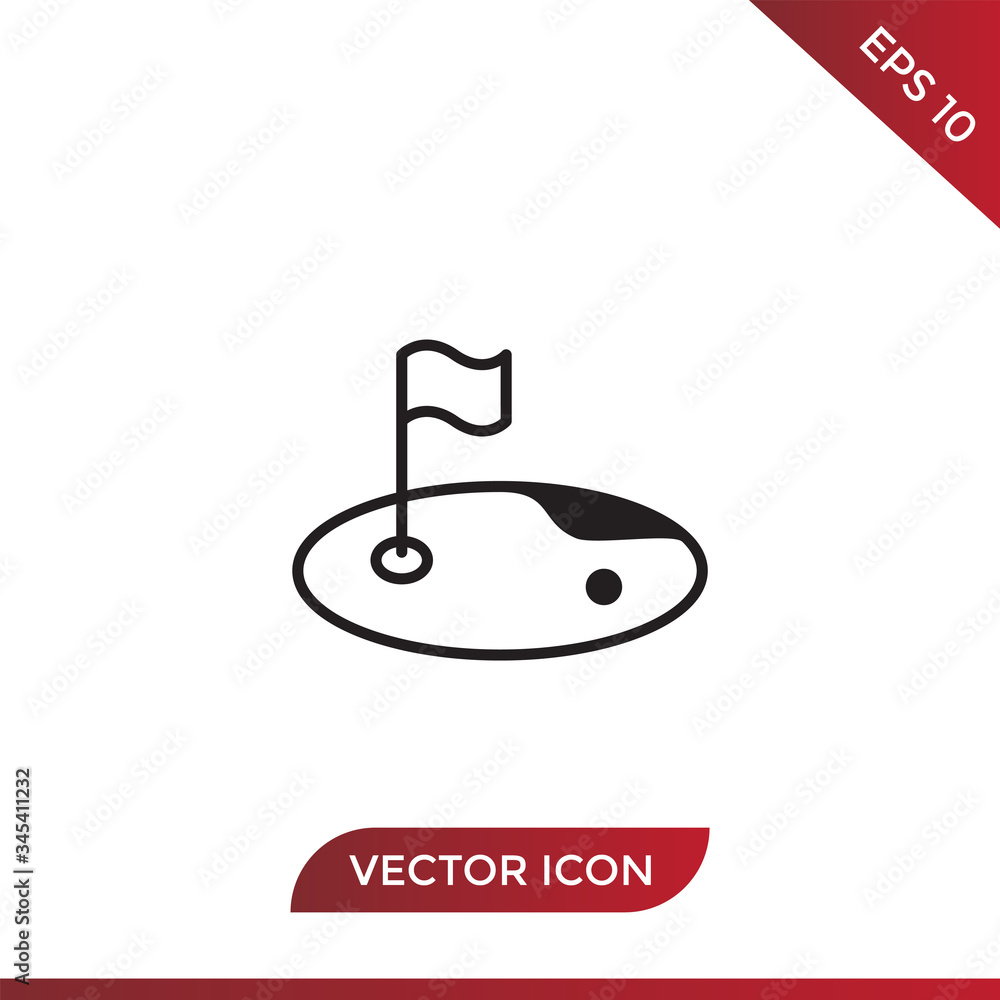 Golf course vector icon in modern design style for web site and mobile app Golf course vector icon in modern design style for web site and mobile app