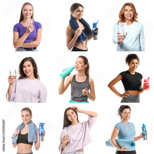 Different women with water ...