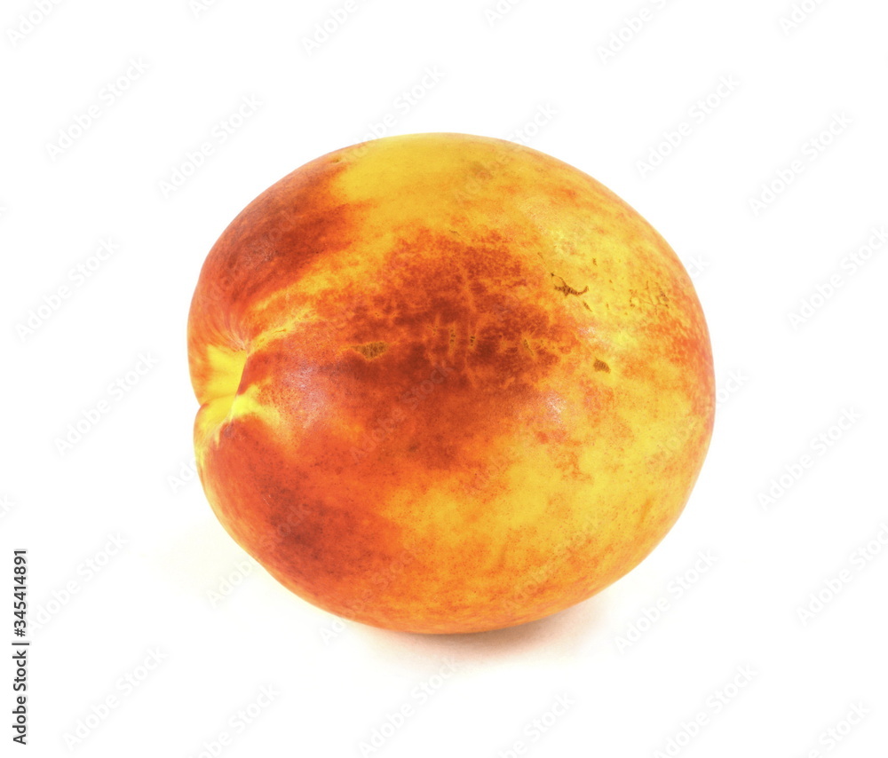 Ripe peach fruits isolated on white background. Ripe peach fruits isolated on white background.