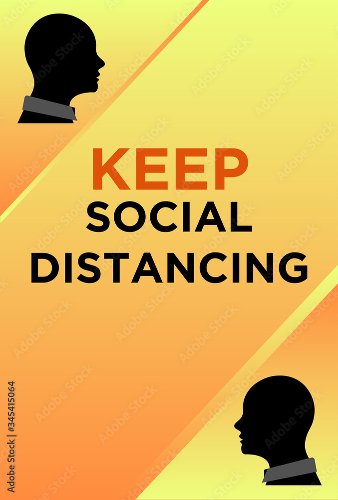 Social Distancing Banner Vertical Illustration Concept