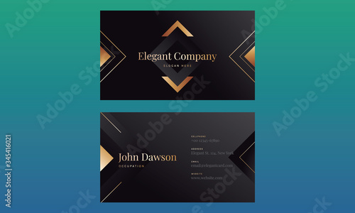 Black and gold luxury elegant business card template