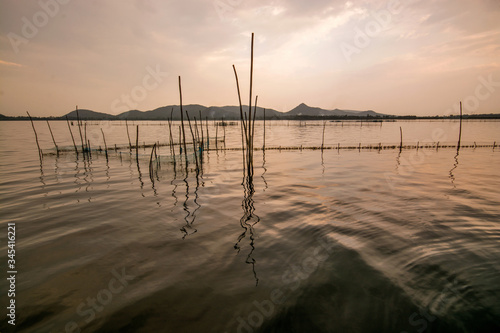 sunset on the lake