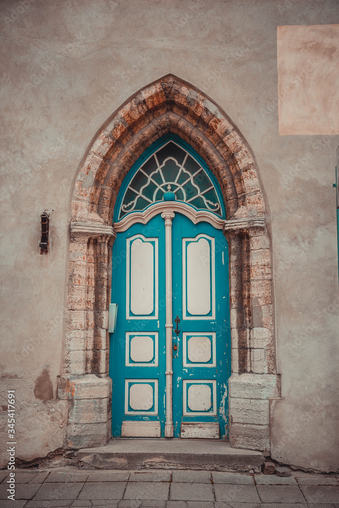 Architectural details a Doors in a temple of ancient city