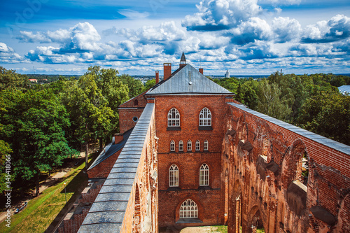Ruins of cathedral in Tartu, Estonia photo