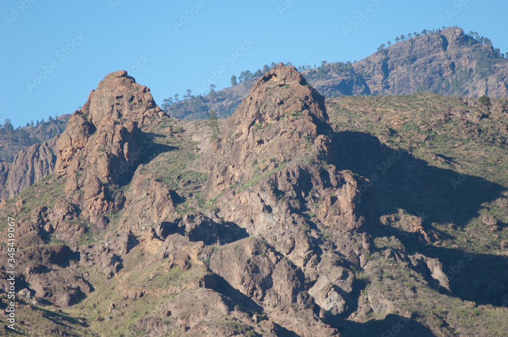 Cliffs in the Arguineguin ravine. Gran Canaria. Canary Islands. Spain.