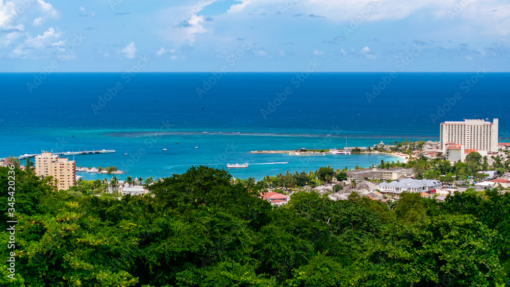panoramic view of Ocho Rios Beach, Jamaica 