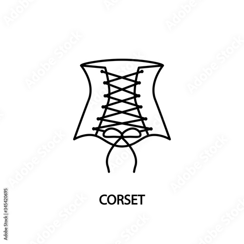 Corset line icon. Illustration of a female corset. Lingerie