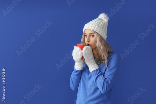 Beautiful young woman with ...