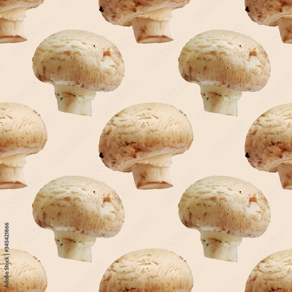 Champignon mushroom plant food macro photo seamless pattern texture background Champignon mushroom plant food macro photo seamless pattern texture background