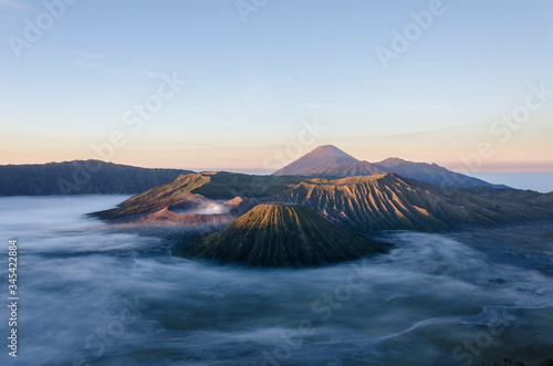 Sunrise  hiking to Mount Bromo  Java  Indonesia
