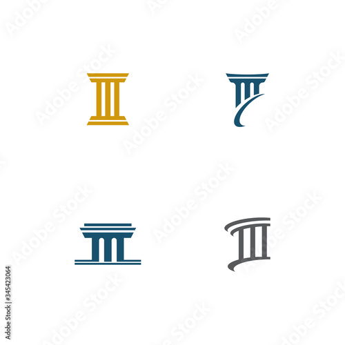 Set Column Logo Template vector