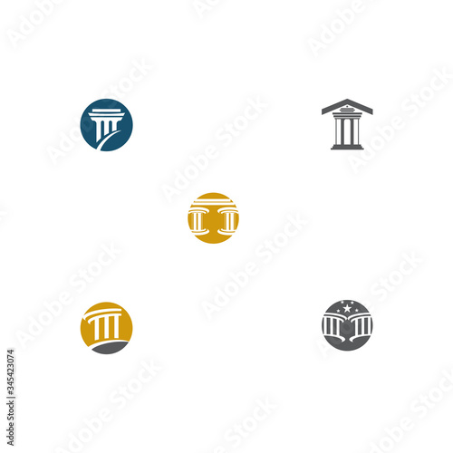 Set Column Logo Template vector