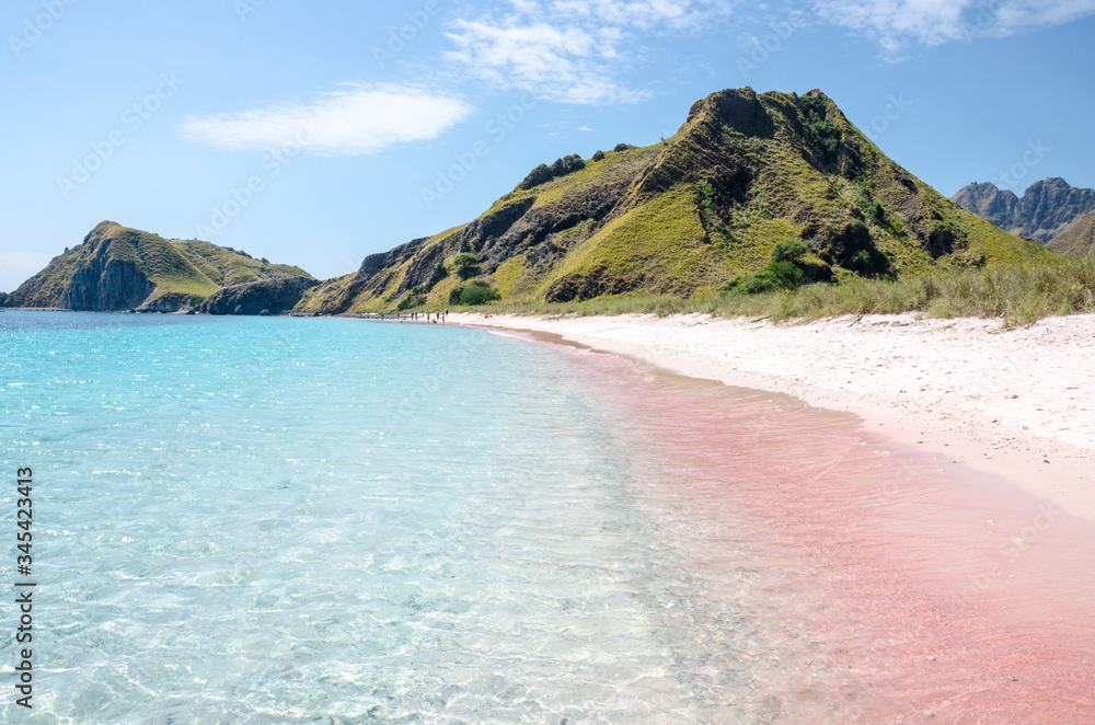 Pink beach island, way to Komodo Island, Indonesia